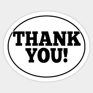 THANK YOU STICKER AND MORE | WHITE OVAL BLACK TEXT DESIGN Sticker